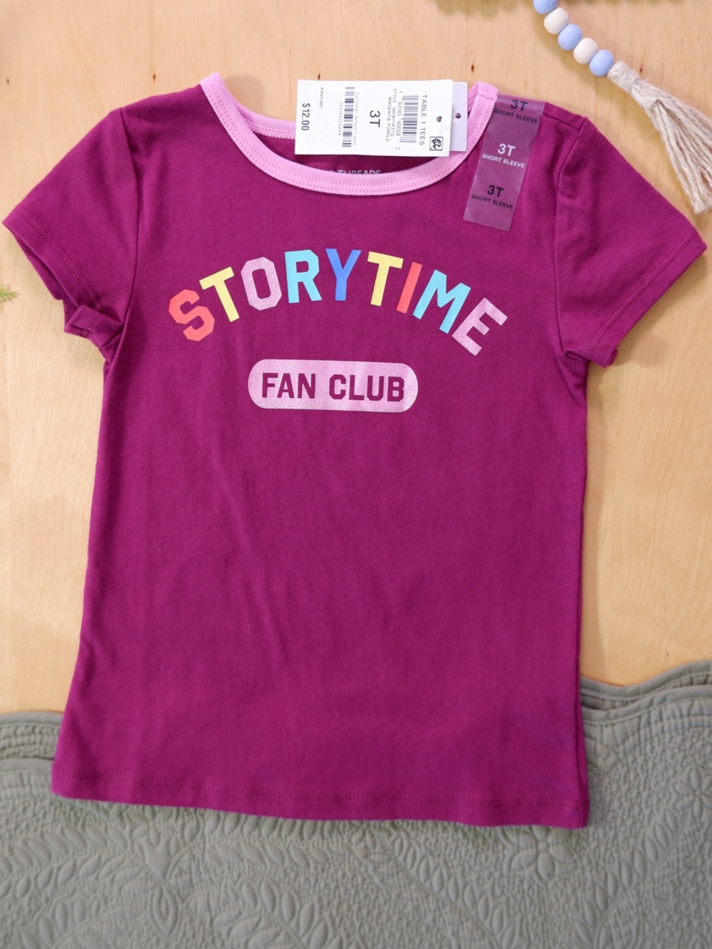Epic Threads Purple 'Storytime Fan Club' Short Sleeve Tee